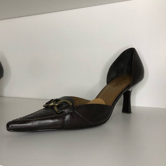 ALDO point toe leather kitten heels size 8 - Picture 4 of 6